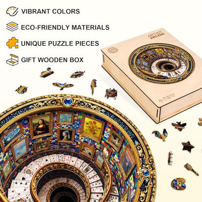 Wooden Puzzles for Adults, 11.4 × 11.4 in Artist Arcade Puzzle - color: Artist Arcade, size: Medium