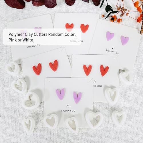 Xaekicr Heart Shape Polymer Clay Cutters Set – 10PCS Clay Earring Cutters for Polymer Clay Jewelry Making, Valentines Day Clay Tools and Molds for DIY Crafts - color: C color