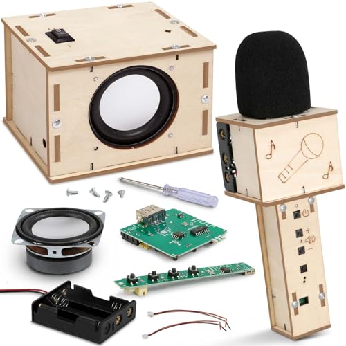 Stem Projects Karaoke Machine Toys for Boys Age 8-12 12-14 Science Kit Building Own Bluetooth Speaker & Microphone DIY Electronics Kit for Kids Kid 9-12 Boy Toys Birthday Gift 8 9 10 11 13 Teen Girl