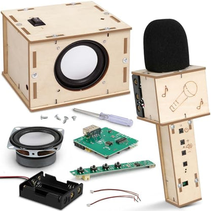 Stem Projects Karaoke Machine Toys for Boys Age 8-12 12-14 Science Kit Building Own Bluetooth Speaker & Microphone DIY Electronics Kit for Kids Kid 9-12 Boy Toys Birthday Gift 8 9 10 11 13 Teen Girl