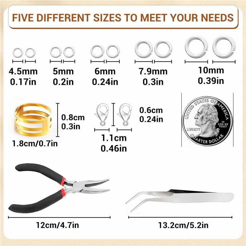 1200Pcs Jump Rings for Jewelry Making Supplies, Jewelry Pliers Set - color: 1200Pcs Silver