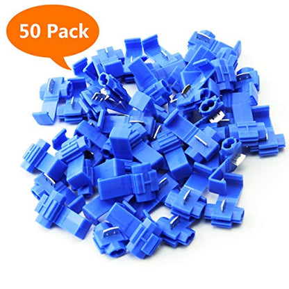 125 Solderless Quick Splice Snap Wire Connector, 50 pcs red 22 Through 18 Gauge,50 pcs Blue 16 Through 14 Gauge,25 pcs Yellow 12 Through 10 Gauge (125)