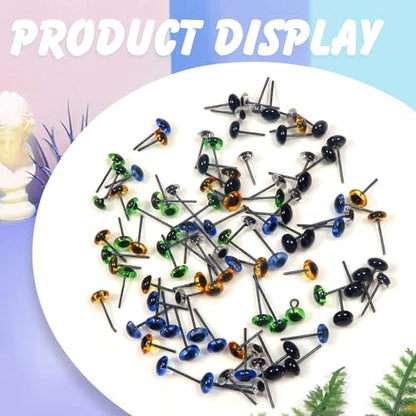 TOAOB 100pcs 5mm Glass Eyes Kits Mixed Colors for Crafts Needle Felting Decoys Sewing - size: 5mm
