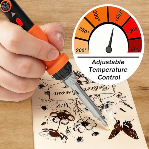 K KERNOWO Wood Burning Kit - 156Pcs All-in-One Wood Burning Tool Pen Adjustable Temperature Wood Burner Kit Crafts Gifts for Adults & Teens, Woodburning Kits for Beginner Pyrography - color: Black