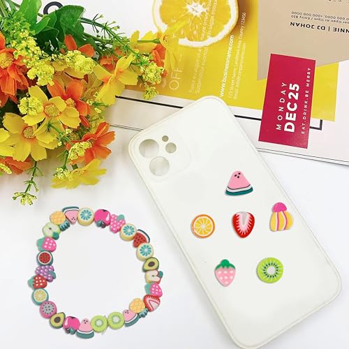 180 Pcs Colorful Fruit Polymer Clay Beads for DIY Bracelet, Necklace, Earring Making - color: 180 Pcs Colorful Fruit