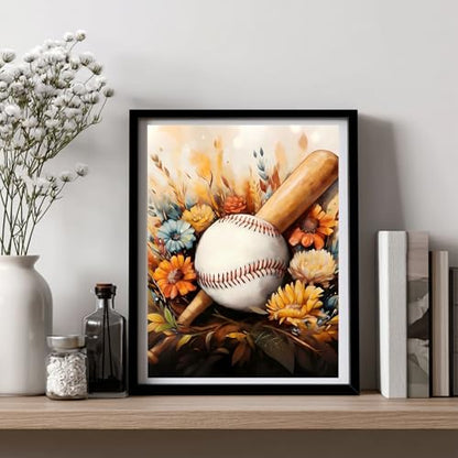 AUKELHJ Diamond Art Kits for Adults, Baseball Diamond Painting, 12x16 Inch - color: 16-Baseball, size: 12X16 inch
