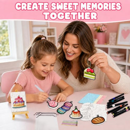 MZYTOZA Magic Foam Texture Painting Kit - 3D Art Craft Magic Puffs Paint Kit, 15 Mess-Free Paint by Number Craft for Kids (Pink) - color: 32pcs-Dessert style