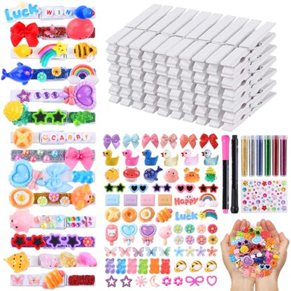 JOICEE 80 Set Cheer Pins Spirit Clips DIY Cheer Clothes Pins Kit - color: White