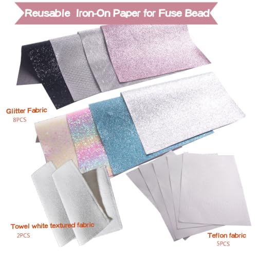 Fuse Bead Iron Paper Ironing Cloth Thick Texture Edge Binding Heat-Resistant Reusable Rainbow Gradient Fabric for Fuse Bead Towel Iron-On Transfer Craft Accessories Tool(Size:7.9"X11.8"A4) - size: Large