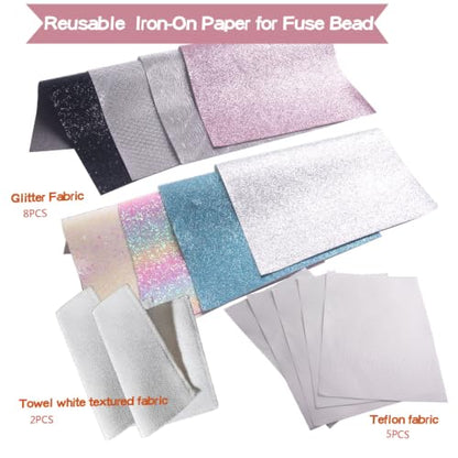Fuse Bead Iron Paper Ironing Cloth Thick Texture Edge Binding Heat-Resistant Reusable Rainbow Gradient Fabric for Fuse Bead Towel Iron-On Transfer Craft Accessories Tool(Size:7.9"X11.8"A4) - size: Large