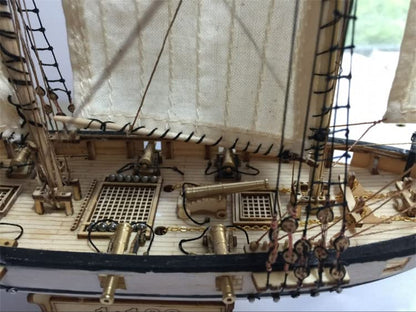 GAWEGM Wooden Ship Model - 1/100 Halcon 1840 Building kit, for Adult - color: Brass cannon