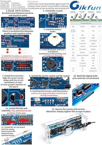 Gikfun Colorful Digital LED Electronic Alarm Clock DIY Kits Soldering Practice Learning Project EK1973