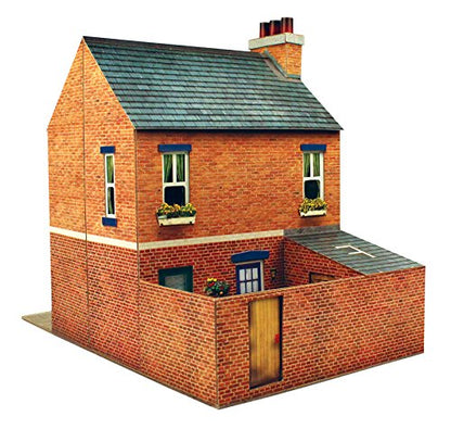 The CityBuilder Row House Cardboard Model Making Kit - O Scale Model Railroad Building