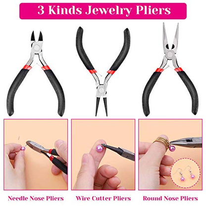 shynek 1857 Pcs Jewelry Making Supplies Kit for Adults, Jewelry Making Tools with Earring Hooks, Findings, Wires, Chains and Helping Hands for Crafts Making and Repair