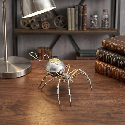 Steampunk Mechanical Insect Spider 3D Metal Puzzle Model Kits 150+ Parts No Glue Build Unique Desk Decor Christmas & Birthday Gift for Men Adults(Long-Tailed Spider) - style: Long-tailed spider
