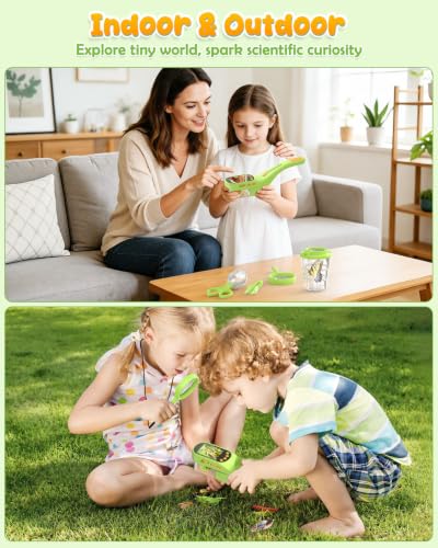 Bug Catcher for Kids,Kids Microscope,3-in-1 Insect Catching Kit for Kid - color: light green