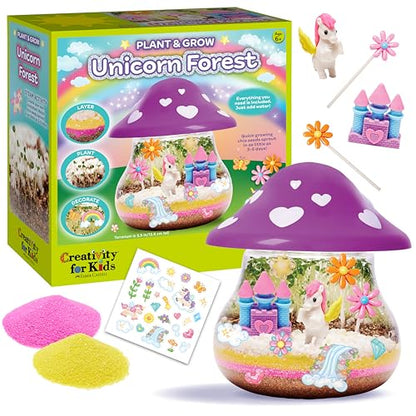 Creativity for Kids Plant and Grow Unicorn Forest: Terrarium Kit for Kids, Unicorn Toys and STEM Kits, Screen Free Summer Crafts & Arts and Crafts for Girls (Ages 6+)
