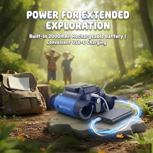 Kids Binoculars with Night Vision Camera, 10X Zoom Digital Adventures Telescope with 2.4" IPS Screen, Nature Explorer STEM Toys for Bird Watching Camping, Gifts for Boys Girls Age 4-12 - Blue - color: Blue