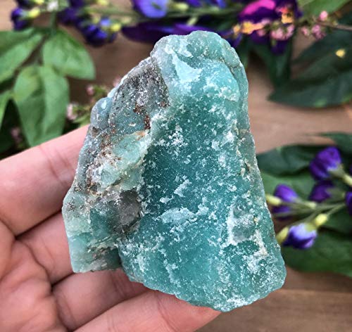 Zenkeeper 1Lb Amazonite Crystal Stone Natural Raw Stones & Fountain Rocks for Tumbling, Cabbing, Polishing, Wire Wrapping, Wicca & Reiki Crystal Healing - color: Amazonite