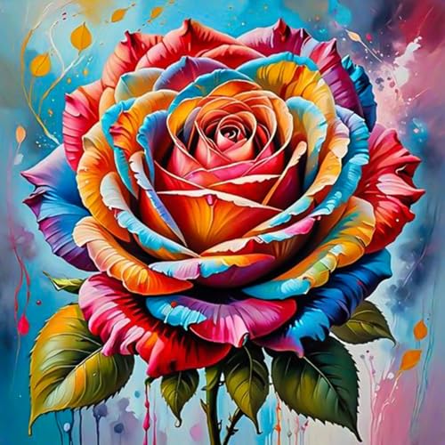 Diamond Art Kits for Adults & Beginners, Colorful Rose Diamond Painting Kit - color: HMDPUS-25408