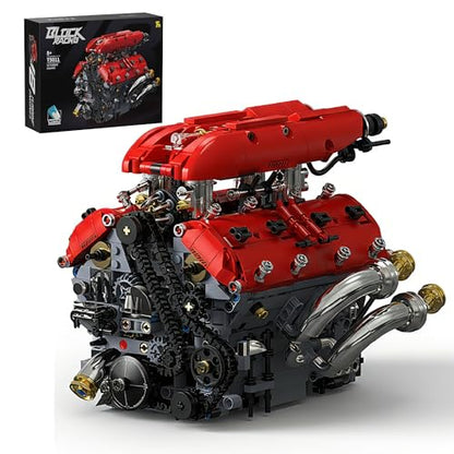 V8 Engine Model Kit that Runs, 1370 Pcs Desk Display Gift for Teens 14+ - style: 1-V8