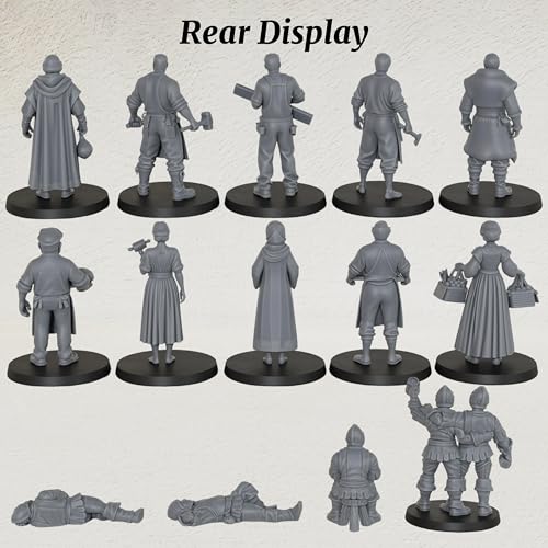 AUSPDICE Fantasy NPC Figurine Set for Dungeons and Dragons & TTRPG - color: Af1104 R Market Npc