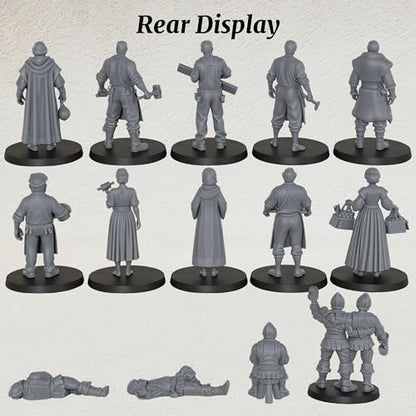 AUSPDICE Fantasy NPC Figurine Set for Dungeons and Dragons & TTRPG - color: Af1104 R Market Npc