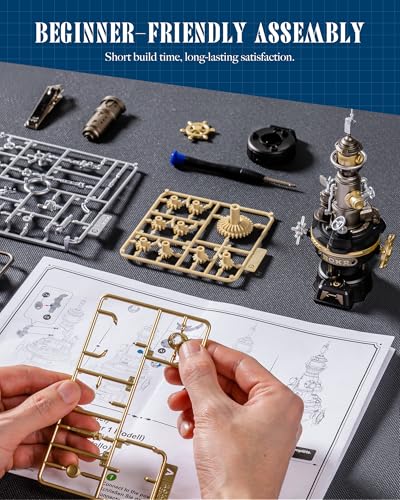 ROKR Navi Lighthouse Mechanical 3D Puzzle, Lighted DIY Building Set for Adults, Building Kits, Desk Decor & Birthday Gifts, Connectable to Mechmix Series