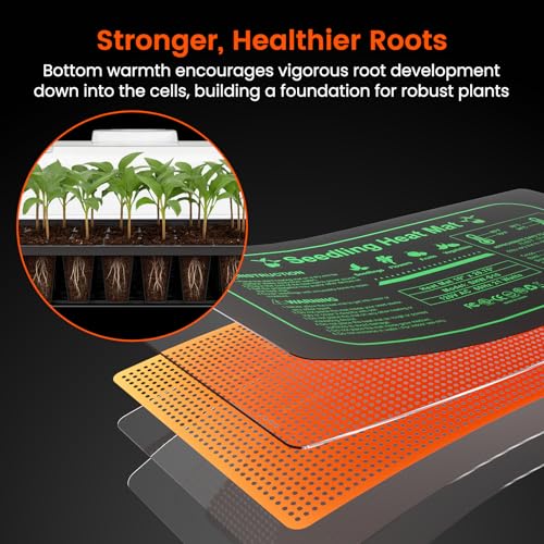 SOLIGT 3 Set 60-Cell Seed Starter Kit with Domes, Cell Trays and Heat Mats - size: 3 SET