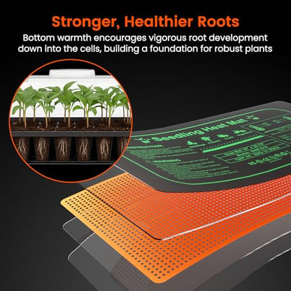 SOLIGT 3 Set 60-Cell Seed Starter Kit with Domes, Cell Trays and Heat Mats - size: 3 SET