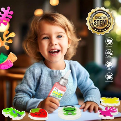 Magic Water Toy Elf Kit,Aqua Fairy Water Gel Kit 12 Magic Gels &12 Molds Make Your Own Water Pets,Toys for 4 5 6 7 Year Old Xmas Birthday Gifts Party Favors,DIY STEM Craft Kits Kids Toys Age 3+(Blue)