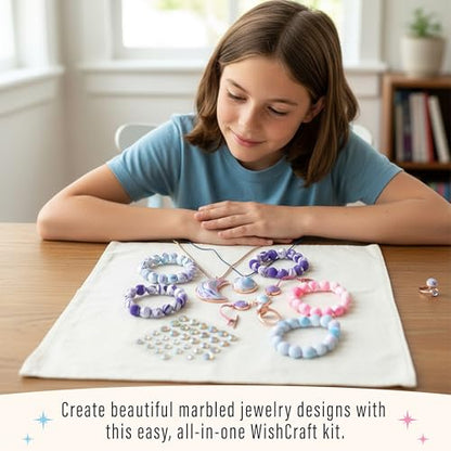 Bright Stripes Wish*Craft Marbled Moon DIY Jewelry Kit for Kids, Ages 8+ - style: DIY Marble Moon Clay