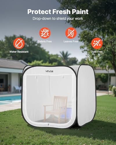 VEVOR Portable Paint Booth Tent, 28.3 x 28.5 x 29.5 inch Pop-Up Portable Spray Paint Tent with Mesh Door, Spray Painting Tents for Cabinets, Chairs, Models, Tables, Pop-Up Design, Efficient Airflow - size: L30*W30*H30inch