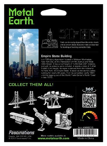 Metal Earth Empire State Building 3D Metal Model Kit Bundle with Tweezers Fascinations