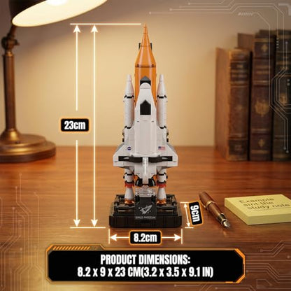 Space Shuttle Building Blocks Set, 616 Pieces Mini Rocket Model Kit with Launch Pad, Space Program Collectible Display, STEM Inspired Construction Toy for Hobbyists & Enthusiasts - style: Artemis