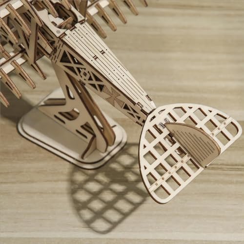 3D Wooden Puzzles Aircraft Vintage Airplane Model DIY Science Kit Birthday for Adults & Teens to Build Combination - style: Airplane
