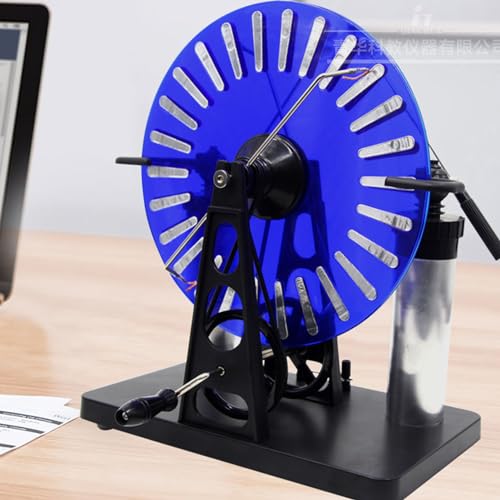 Electrostatic Induction Motor, PVC Hand Crank Spark Discharge Static Electricity Generator, Brighter Spark, Longer Time Interval, Dark Room Observation, Electric Shock Avoidance, for Science Education