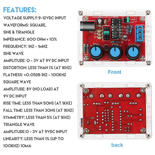 Weewooday Xr2206 Function Signal Generator Frequency Module Kit, 2 Pieces
