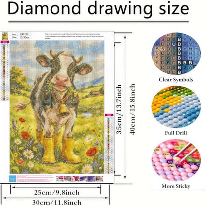 BYGFHLYW 5D Cow Diamond Painting Kit for Adults, Animal Diamond Art Kits - color: KM1230-1