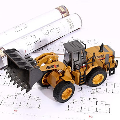 1/40 Scale Diecast Four Wheel Loader Truck Toy, Metal Construction Equipment Bulldozer Models for Kids - style: Loader Toy