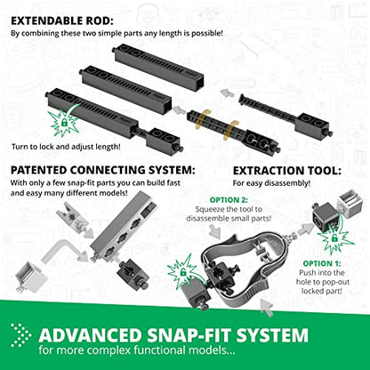 Engino: Discovering STEM - How Cars Work: Technology of Machines - 10 Model Toy Vehicle Brick Building Set, Snap-Fit Construction, Experiment, Kids 9+ - style: How Cars Work
