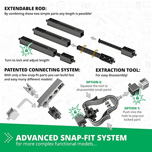 Engino: Discovering STEM - How Cars Work: Technology of Machines - 10 Model Toy Vehicle Brick Building Set, Snap-Fit Construction, Experiment, Kids 9+ - style: How Cars Work