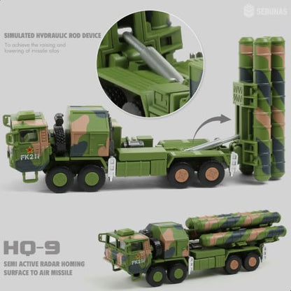 SEBUNAS 1:72 HQ-9 Air Defense Missile Truck Snap Military Vehicle Model Toy - color: 11.hq-9