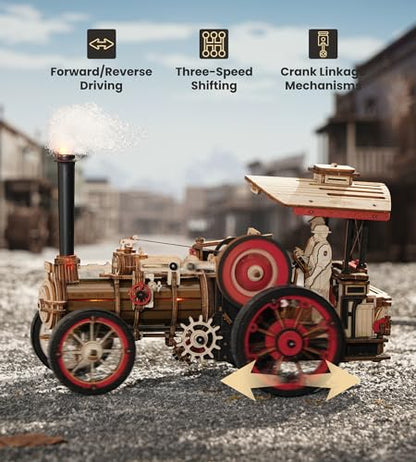 3D Wooden Puzzles for Adults, Steam Locomotive Model Cars Kits for Adults, 3D Wood Puzzle Adult, Valentines Day Gift Model Building Kits, Train/Hobbies/Crafts