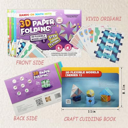 STEM Educational 3D Paper Folding Math Puzzles Set - Infinite Flip Cube - color: Multi-color