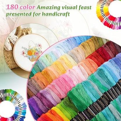 LOVIMAG Embroidery Thread 180pcs Friendship Bracelet String Floss Kit Yarn - style: 180p Colors