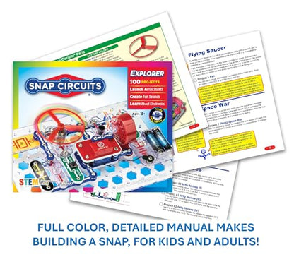 SNAP CIRCUITS Jr. SC-100 STEM Electronics Kit, 100+ Projects, Ages 8+ - size: 100 Projects
