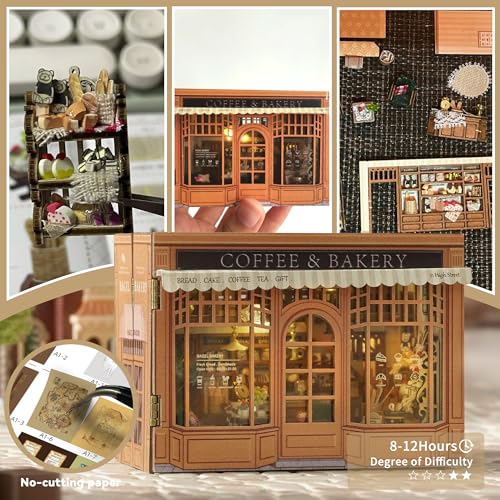 Flever Dollhouse Miniature DIY House Kit Creative Room with Furniture for Romantic Valentine's Gift (Bagel Time) - color: Bagel Time
