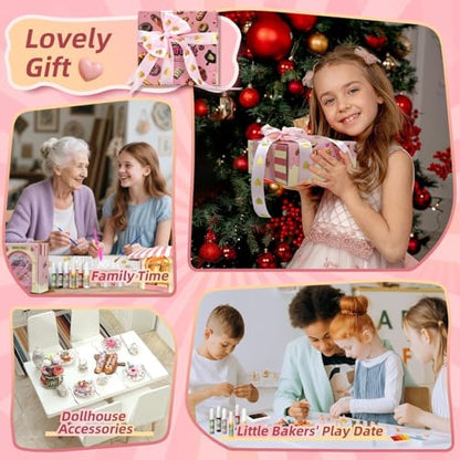 iLAND Craft Kits for Girls Ages 8-12 Fun Clay Bakery, Girls Birthday Gifts - style: Royal Clay Bakery w/ Light String