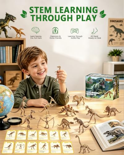 6 Inch Dinosaur Fossils Skeleton, Sandbox Digging Bones (12 Pcs)